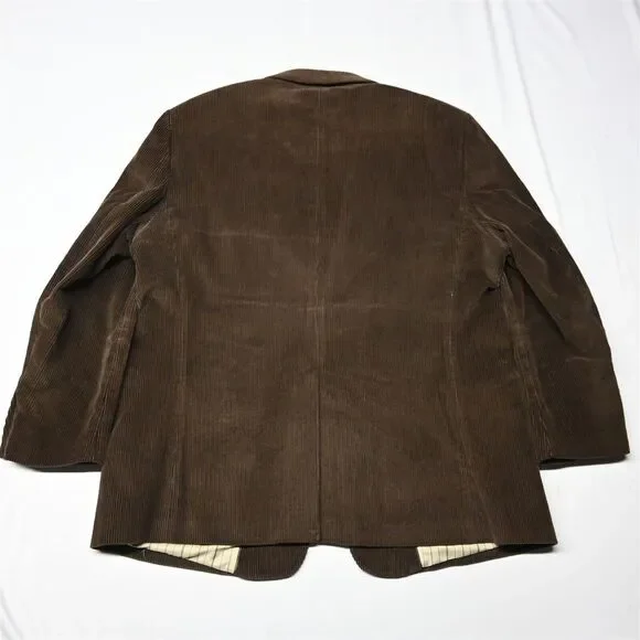 Statements 48R Brown Wide‎ Wale Corduroy Mens Blazer Suit Jacket Sport Coat